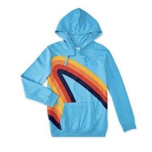 Aldi Gear Sweatshirt MEDIUM Light Blue Rainbow 2023 Hoodie Iconic Unisex